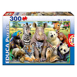 Puzzle 300 pièces photo de classe animaux