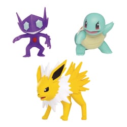Figurines Pokémon Voltali Carapuce et Ténéfix