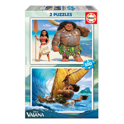 Educa Pack De 2 Puzzles De 100 Piezas – Vaiana 2 – Piezas Grandes Y Fáciles De Manipular – Medidas 40 X 28 Cm – Estimula La Motricidad Y Memoria Visual – A Partir De 6 Años