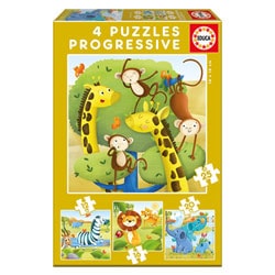 Puzzles progressifs animaux sauvages