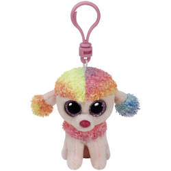 Beanie Boo's-Porte-clés peluche Rainbow le caniche