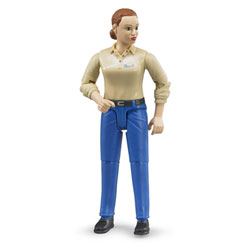 Figurine femme avec jean bleu