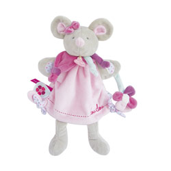 Doudou Marionnette Souris pearly