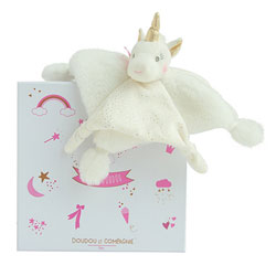 Doudou licorne or 22 cm