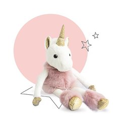 Doudou licorne rose Glitter 25 cm