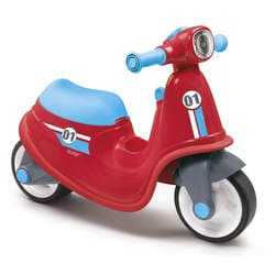 Porteur enfant scooter avec roues silencieuses - rouge