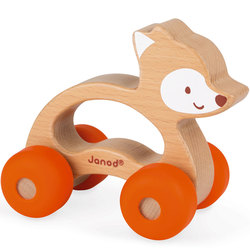 Renard à promener en bois et silicone Baby Pop