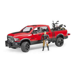 Véhicule RAM 2500 avec moto et figurine motard