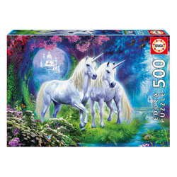 Puzzle 500 pièces licornes dans la forêt