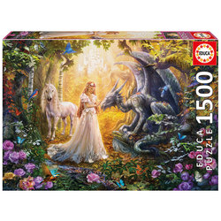 Puzzle dragon princesse et licorne 1500 pièces 