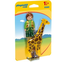 9380 - Playmobil 1.2.3 Soigneur avec girafe