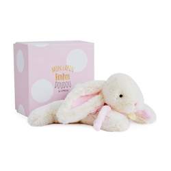 Doudou lapin bonbon rose 25 cm