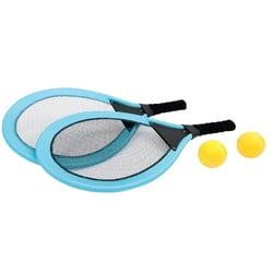 TZQFROCE Jouet de Raquette de Tennis 2 Raquette de Tennis pour Enfants avec  2 Balle de Badminton et 2 Balle de Tennis Souple Set de Badminton Portable
