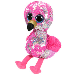 Flippables-Peluche à sequins Pinky le flamant rose 15 cm