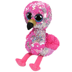 Flippables-Peluche à sequins Pinky le flamant rose 23 cm