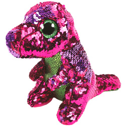 Flippables-Peluche à sequins Stompy le dinosaure 15 cm