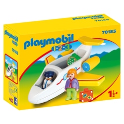70185 - Playmobil 1.2.3 - Avion avec pilote et vacancière