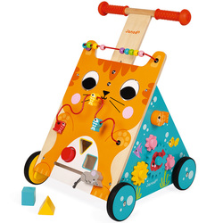 Chariot multi-activités chat en bois