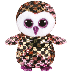 Flippables Small - Peluche sequins Checks le hibou 15 cm