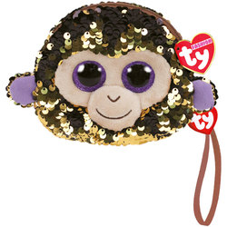 Porte monnaie peluche sequins Coconut le singe 10 cm