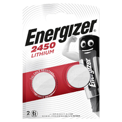 2 Piles bouton CR2450, 3V, Energizer 