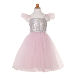 Déguisement robe de princesse à sequins argentés 5-6 ans