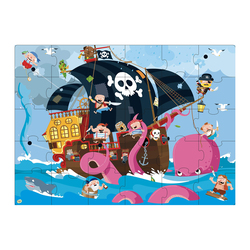 Puzzle 30 pièces - Les pirates avec livre