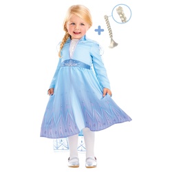 Déguisement Elsa avec tresse La Reine des Neiges 2 - 7/8 ans