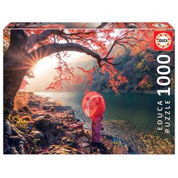 Puzzle 1000 pièces, lever de soleil sur la rivière Katsura, Japon