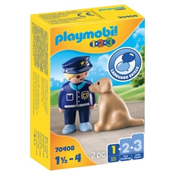 70408 - Playmobil 1.2.3 - Policier avec chien