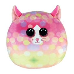 Coussin Peluche Chat rose - 20 cm