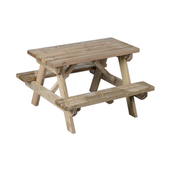 Table en bois avec bancs