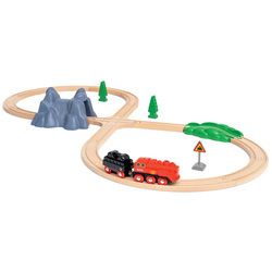 Train à Vapeur Miniature Rétro - Jouet Décoratif Pour Enfant - Locomotive Et 3 Wagons
