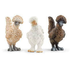 Figurines trio de poules