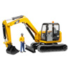 Mini excavatrice Caterpillar avec personnage