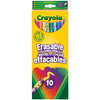 Crayola-10 crayons de couleur effaçables