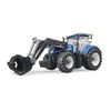 Tracteur bleu avec fourche New Holland