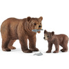 Figurines maman Grizzly avec ourson