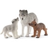 Figurines maman loup avec louveteaux