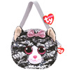 Sac à bandoulière peluche sequins Kiki le chat 20 cm