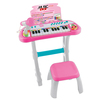 Orgue électrique à pied rose avec tabouret et micro