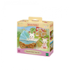 Sylvanian Families - 5432 - Les jumeaux lapin chocolat et leur poussette double