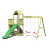 Aire de jeux avec double balançoire, toboggan et mur d'escalade - FLOPPI