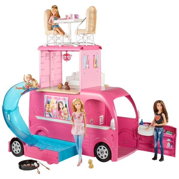 set up barbie games kitchen King Jouet, Mattel Duplex : Camping Car Accessoires Barbie