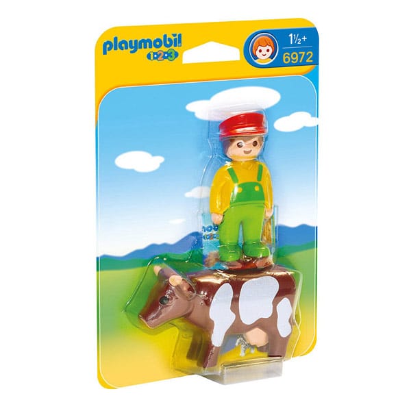 6972-Eleveur avec vache - Playmobil 1.2.3