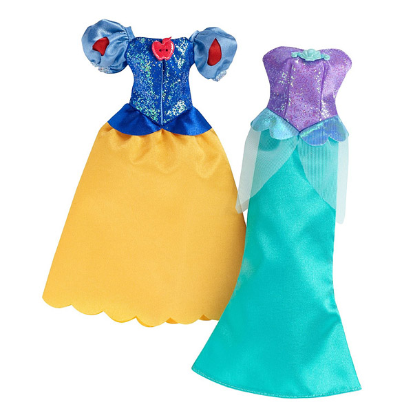 Robes à paillettes Disney Princesses Ariel et BlancheNeige Mattel King Jouet, Accessoires de