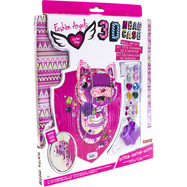 Fashion Angels-Tête d'animal chaton 3D à monter et décorer