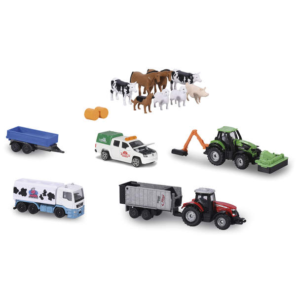 Voiture Jouet De Ferme Majorette – 9-13 Cm – Métal Avec Remorque Et Pièces Mobiles – Modèle Aléatoire – À Partir De 3 Ans