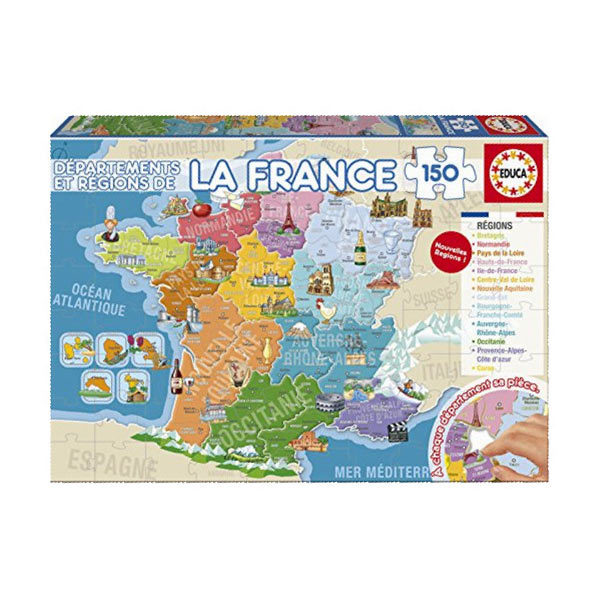 Puzzle 150 Pièces France Régions Et Départements