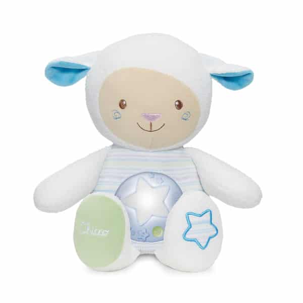 Peluche mouton tendres mots doux bleu